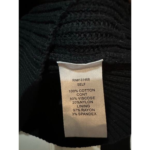 NWT Fate Black Burnout Velvet Mutton Sleeves Novelty Sweater Size Large - Picture 6 of 8